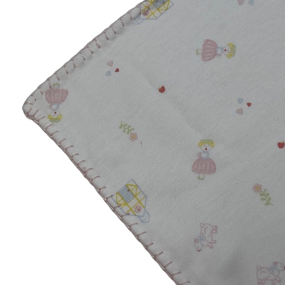 NWT Pixie Lily Pima Little Bo Peep Pink Hand Stitched Edge Receiving Blanket - Picture 5 of 6